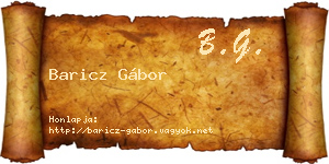 Baricz Gábor névjegykártya