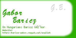 gabor baricz business card